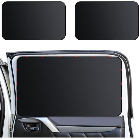 Baby Car Sunshade, Car Sunshade, Polyester Material, Black, Sun Protection, Anti-UV, 2 Pieces, Suitable for Protecting Children, Driver's View and Privacy (1/5)