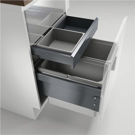 Naber Cox® Base 360 S/500-2 mit Base-Board, Abfallsammler für Frontauszüge, hellgrau (1/2)