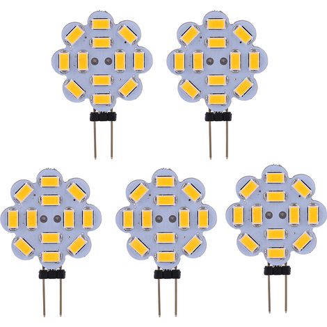Ampoule Led G4 3W 12V Smd 5730 Lumière Blanc Chaud Pour Éclairage Intérieur Et Décoration - Lot De 5 (1/5)