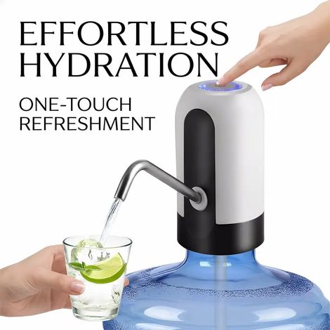 Fontaine Eau 5 Gallons, Blanche, USB Rechargeable, Pompe Electrique, Automatique, Bureau, Maison (1/5)