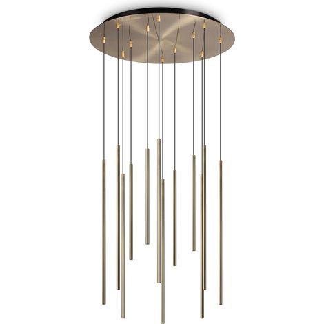 Ideal Lux FILO Plafonnier suspendu à 12 ampoules LED en laiton 2700 K