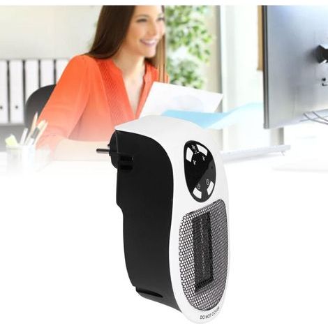 Mini Radiateur Électrique Portable 500W Noir et Blanc pour Mur ou Maison (1/4)