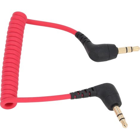 Câble adaptateur micro TRS 3,5 mm vers TRS, câble patch spiralé en PVC OFC pour microphone Rode SC2, smartphone et vidéo