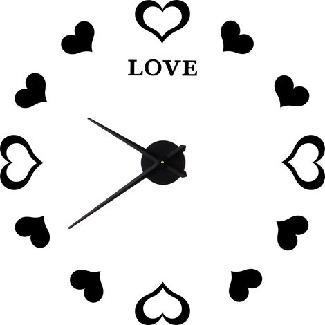 Innovative DIY-Wanduhr, schwarze Spiegelacryl-Wandaufkleber für die Innendekoration. (1/5)
