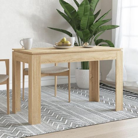 Esstisch Sonoma-Eiche 120x60cm, minimalistisch, MDF mit Stahlfuß (1/5)