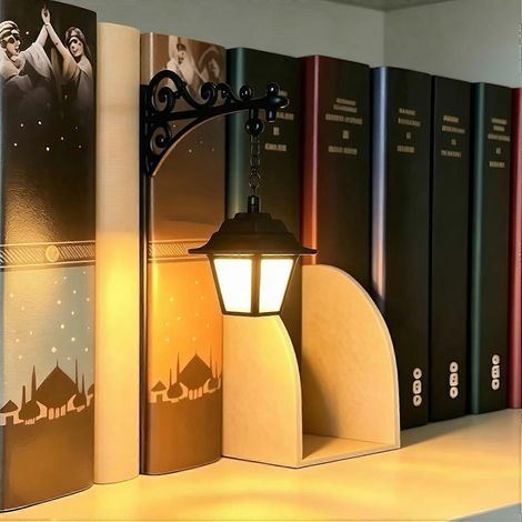 Lanterne de bibliothèque lampe d'étagère fantôme avec veilleuse LED chaude mini lampe d'appoint décorative pour table ou bureau (1/5)