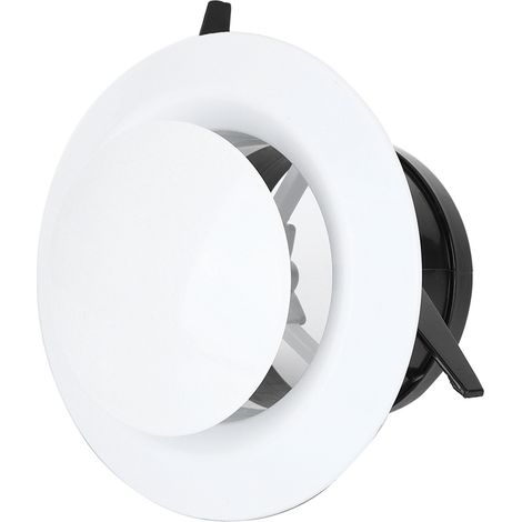 Bouche de soufflage et extraction, diffuseur plafonnier anémomètre, couvercle gaine ventilation 100mm, bouche ronde blanche, sortie d'air, grille aération, kit ventilation. (1/5)