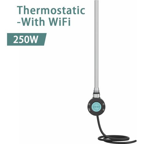 NRG Smart WiFi Thermostatic Electric Heating Element for Heated Towel Rail Radiator 250W Black