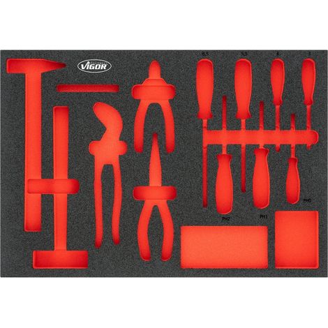 VIGOR Weichschaumeinlage, leer, V5634N-L, L x B x H: 563x 393x 35 mm (1/2)