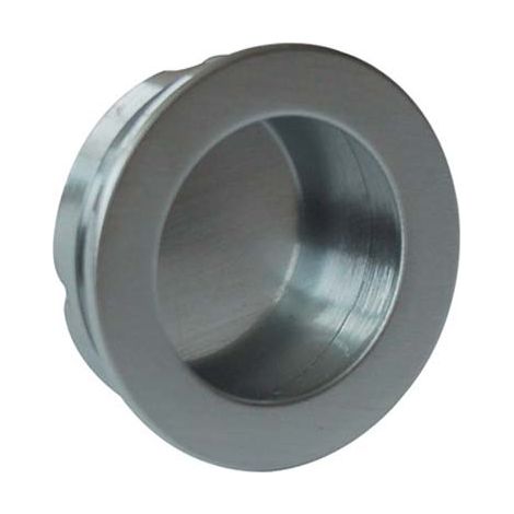 MANIGLIA INCASSO TONDA COTTALI - MM 40X12 OTTONE CROMO SATINATO- 2 pezzi