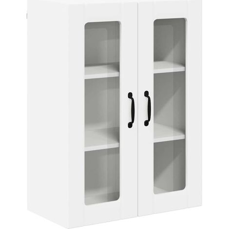 Maison Exclusive - Mobile in vetro da parete LUCCA Bianco 60 x 31 x 80 cm