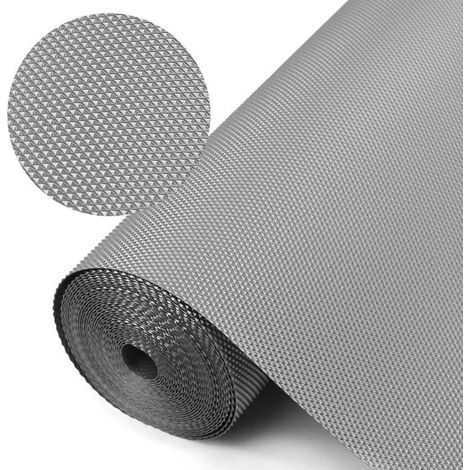 30cmx300cm Tapis Fond de Tiroir Non-adhésif Antidérapant,Rouleau Protection pour Tiroir Cuisine,Protege Etagere Placard Frigo,Argent (1/5)