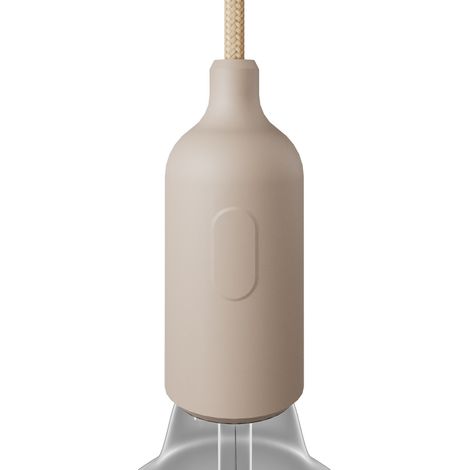 creative cables - Kit portalampada E27 in Silicone con Interruttore e serracavo nascosti - Desert Brown