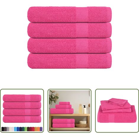 vidaXL Frottiertuch - Handtücher FROGN 4 Stk. Rosa 100x200 cm 360 g/m² (1/5)