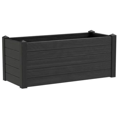 Jardiniere Trama002 40x100cm - Réserve d'eau et pieds réglables - Gris cendre (1/5)