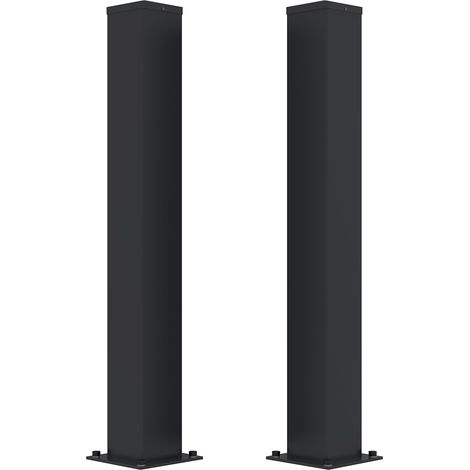 Lote de 2 postes de hierro CARMO 15x15 cm Alt. 125 cm negro