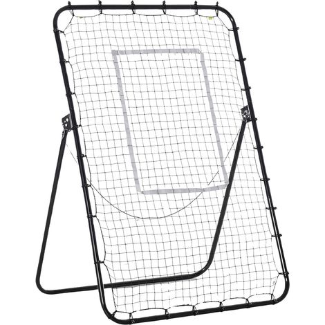 Rebotador De Fútbol, Portería De Fútbol Plegable, Pared De Rebote Kickback Con 4 Niveles Ajustables, 123 X 73 X 178,5 Cm, Negro