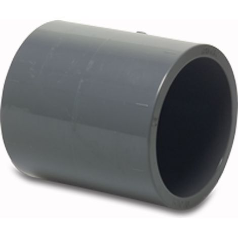 Mega Muffe PVC-U 63 mm Klebemuffe 16 bar, grau (1/3)