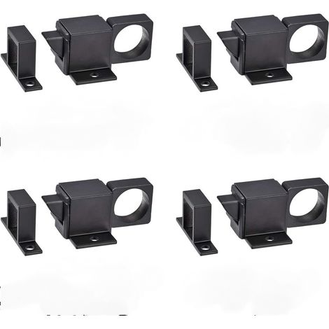 Cerraduras automáticas de seguridad con resorte, fabricadas en aleación de aluminio para ventanas y puertas, juego de 4 (negras). (1/5)