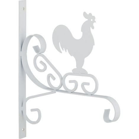 Gancio di sospensione decorativo per piante da giardino 40 x 10 x 10 cm in ferro bianco 130012403