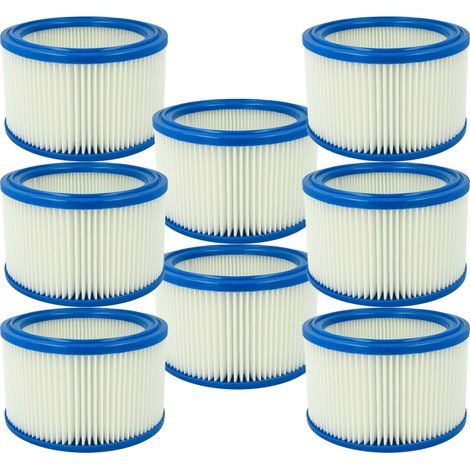vhbw 8x Filter Element compatible with Renfert Vortex Compact 2 L -230, 2 L, EC Wet/Dry Vacuum Cleaner