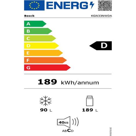 BOSCH Réfrigérateur combiné 2 portes 279 l total no-frost - KGN33NWDA (1/2)