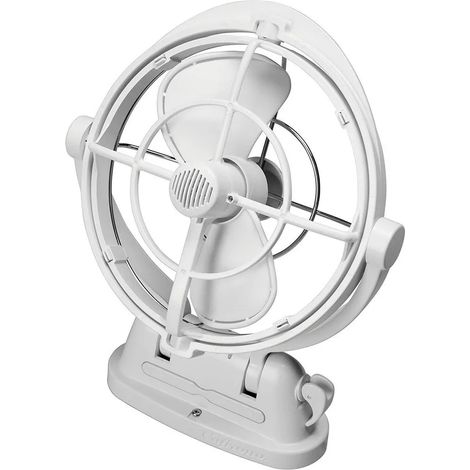 SEEKR Sirocco II, 7010CAWBX, 3 velocità, flusso d'aria a 360 gradi, ventola cardanica a filo diretto, 125/185 CFM, 12/24 V, bianco, lama da 17,8 cm (1/2)