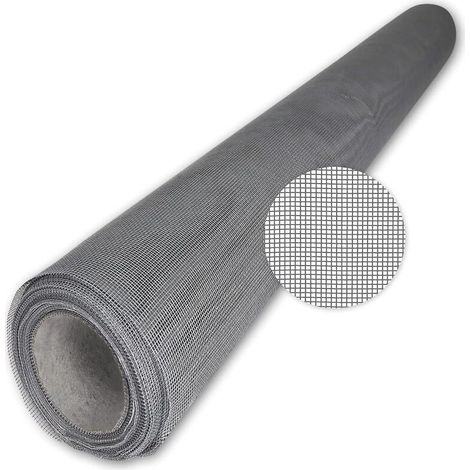 Moustiquaire en fibre de verre grise transparente résistante aux UV, vendue au mètre - 200 cm (1/5)
