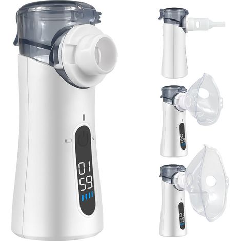Inhalationsgerät tragbar Vernebler Set für Erwachsene und Kinder, Spray Vernebler mit selbstreinigende Funktion, ultra-leise und effiziente Zerstäubung geeignet für den Heimgebrauch und Reisen