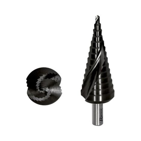 Ribimex – Foret étagé spiral en acier M35 HSS cobalt 4 à 30 mm – Pour inox et métaux non ferreux – Affûtage en croix auto-centreur (1/4)