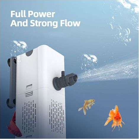 Filtre 15 W, pompe de filtration pour aquarium, filtre interne de circulation avec débit d'air réglable maximum de 1 000 l/h, silencieux et à faible bruit (1/5)