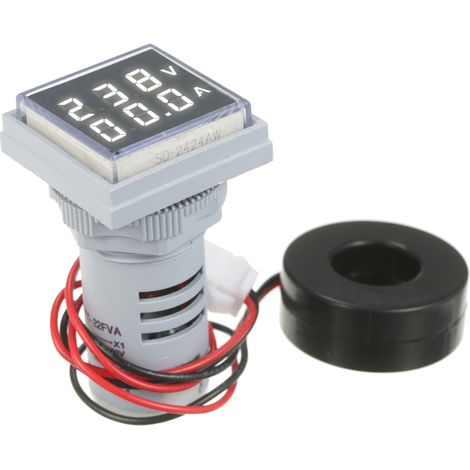 Mini voltímetro-amperímetro digital cuadrado, pantalla LED doble, compatible con AC60-500V, AC0-100A