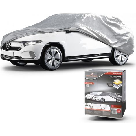 Abdeckplane Auto All Weather, Autoplane Vollgarage Größe 10 SUV/VAN, Autoabdeckung silber (1/5)