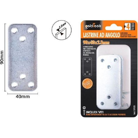 Lot De 4 Plaques Plaque De Joint 90x40x2,5mm Avec Vis Mobiles 57135 (1/2)