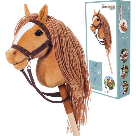 Caballo de juguete A4  Caballo de palo  Caballo Hoppihorse castaño  + Set de accesorios (1/5)