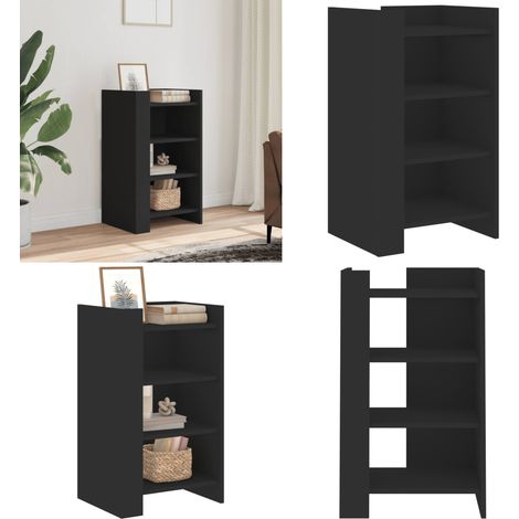 Sideboard Schwarz 45x35x75 cm Holzwerkstoff - Schreibtisch - Sideboard - Wohnzimmermöbel - Holzmöbel - Schwarz - Home & Living (1/5)