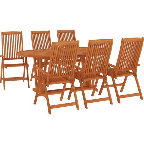 Ensemble à manger de jardin 7 pcs Bois d'eucalyptus massif vidaXL (1/5)