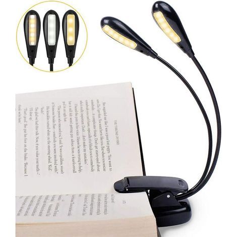 Rechargeable 14 LED reading lamp, clip-on reading lamp, desk lamp, 3 brightness levels