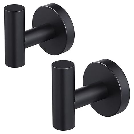 Patère noire patère patère porte-serviettes patère murale en acier inoxydable patère murale 2 pièces