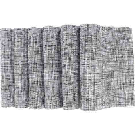 6er-Set rutschfeste, wärmeisolierende PVC-Untersetzer für Schüsseln und Teller, für Zuhause, Hotel und Restaurant (grau, rechteckig, 30 x 45 cm) – 45 x 30 x 0,1 cm – Grau (1/3)