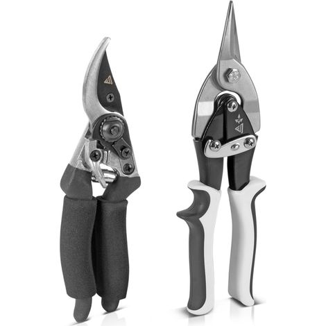 STAHLWERK Set di 2 cesoie da giardino Cesoie per metallo Cesoie per stagno