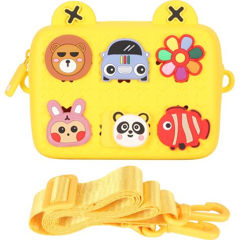 Sac à épaule enfant jaune motif dessin animé grande capacité motif mobile sac appareil photo pour enfants voyage extérieur (1/5)