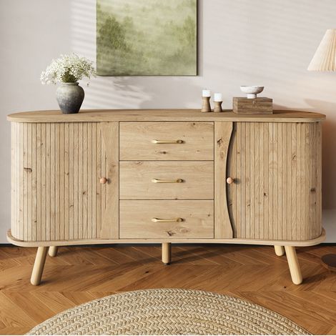 Buffet enfilade 150 cm 2 portes coulissantes MDF OKMYHOME (1/5)