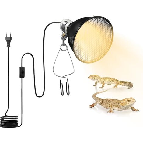 Wärmelampe für Schildkröten, Terrarien-Wärmelampe mit Timer und Dimmfunktion, Reptilien- und Amphibienlampe für Schildkröten, Chamäleons, Echsen usw. (Leuchtmittel nicht enthalten) (1/5)
