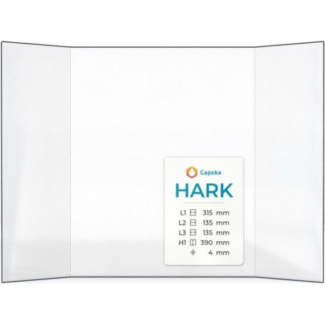 Vitre Hark RADIANTE 600/45K - Verre Prismatique pour insert - (135 + 315 + 135) x 390 mm (L2+L1+L3 x H1) - 4 mm