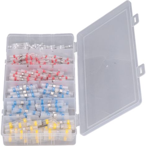 Lot de 200 raccords électriques thermorétractables sertissage embout étanche isolé auto bateau boîte rangement (1/5)