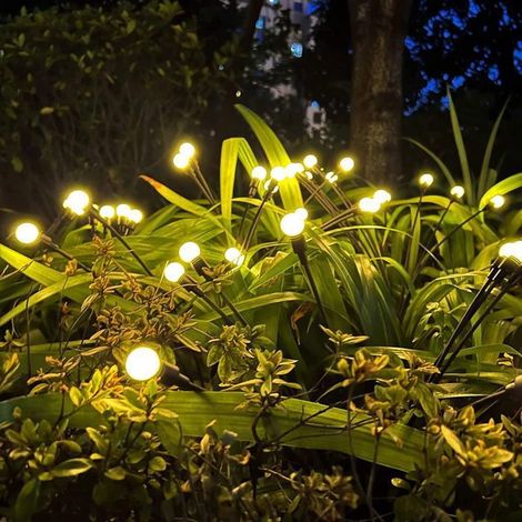 10 lampes solaires de jardin, lumière oscillante, LED étanches IP65, décoration extérieure pour terrasse et allée