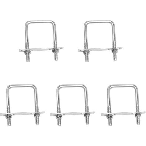 Boulons En U M6 30x50mm 5Pcs, Boulon Carré En U M6 En Acier Inoxydable Avec Écrous Et Plaque De Cadre, U Boulons De Serrage Fixation Pour Fixation Tuyaus Plaque Réparation (M6 30mmx50mm) (1/5)