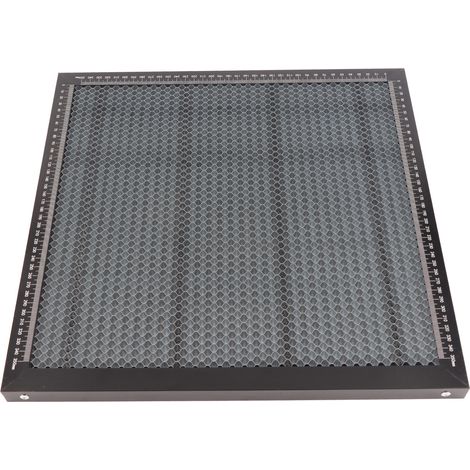 Plateau de découpe laser nid d'abeille noir en alliage d'aluminium, structure tout métal robuste, lit de travail 400x400mm pour graveur CO2 diode (1/5)