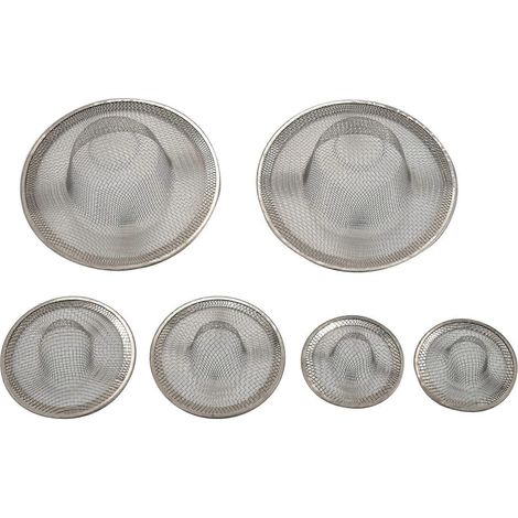 Lot de 6 passoires à mailles en acier inoxydable, grandes, moyennes et petites. (1/5)